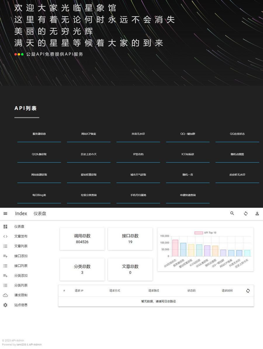 2023年最新內置30+遠程接口全新API接口管理系統PHP源碼