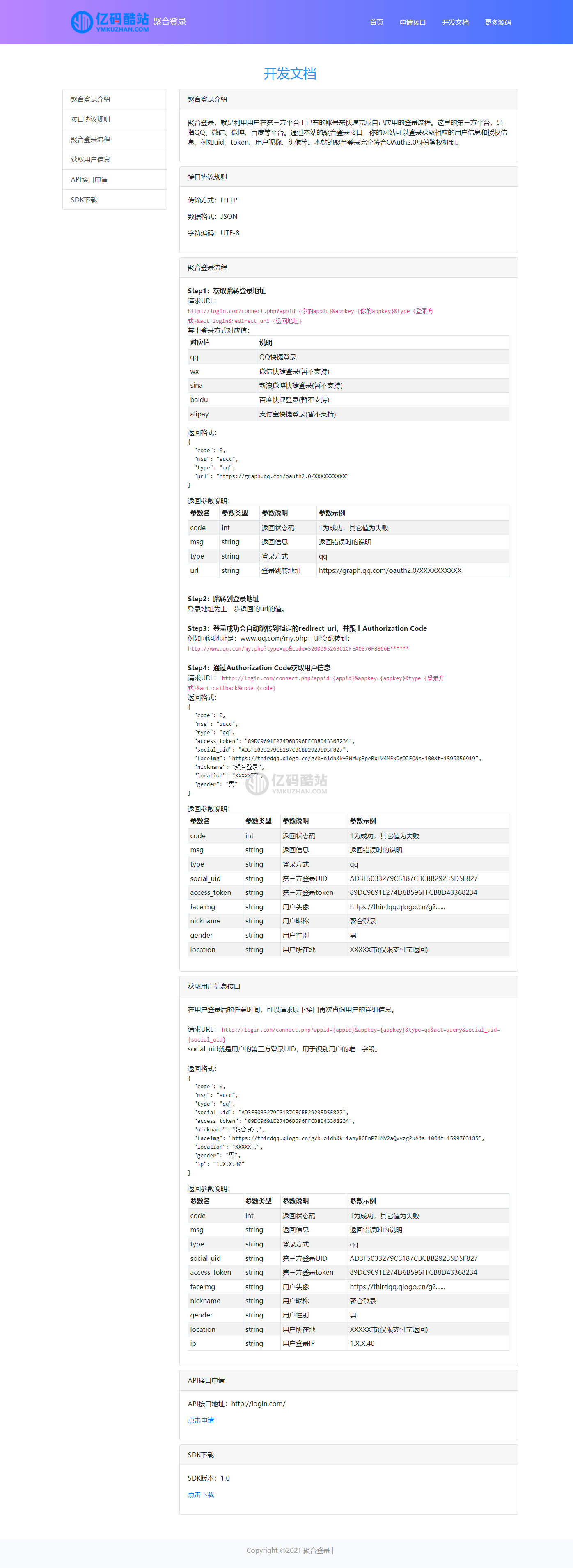 PHP聚合登錄平臺網站源碼下載_社會化賬號聚合登錄系統源碼下載插圖1