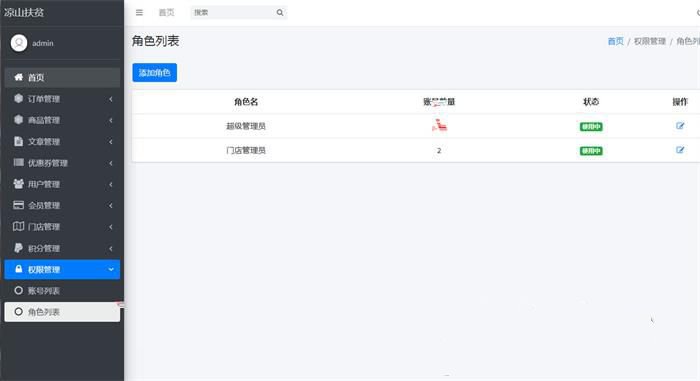 PHP網站後臺角色權限管理系統源碼