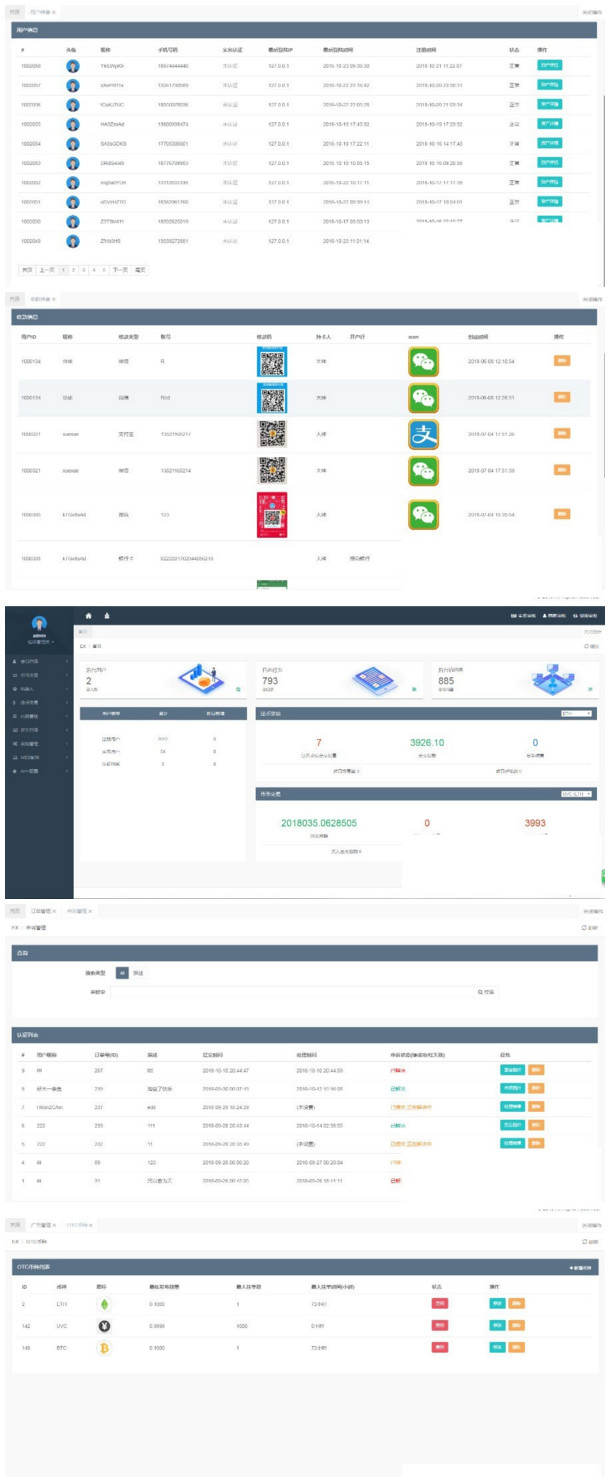 BTC OTC幣幣交易帶充值區塊鏈交易所+錢包景藍虛擬交易所完美版本