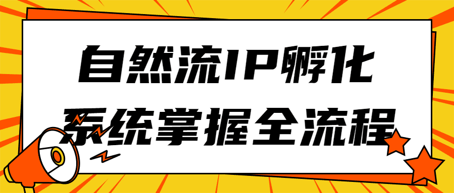 流量課程：自然流IP孵化系統掌握全流程