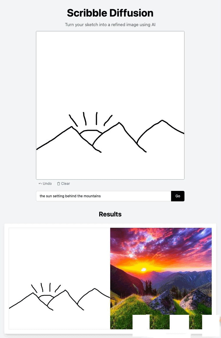 Scribble Diffusion開源塗鴉 AI繪畫草圖變成精緻圖像源碼