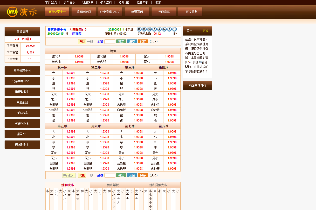 新版BW信用盤口源碼-已修復所有采集