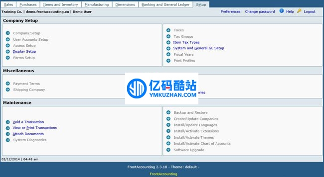 FrontAccounting 會計管理系統 v2.4.4