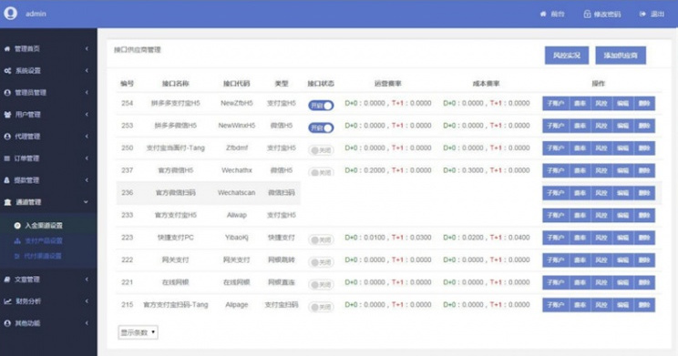 2019第三方第四方支付運營級系統平臺源碼 支持多個渠道 帶小白搭建教程