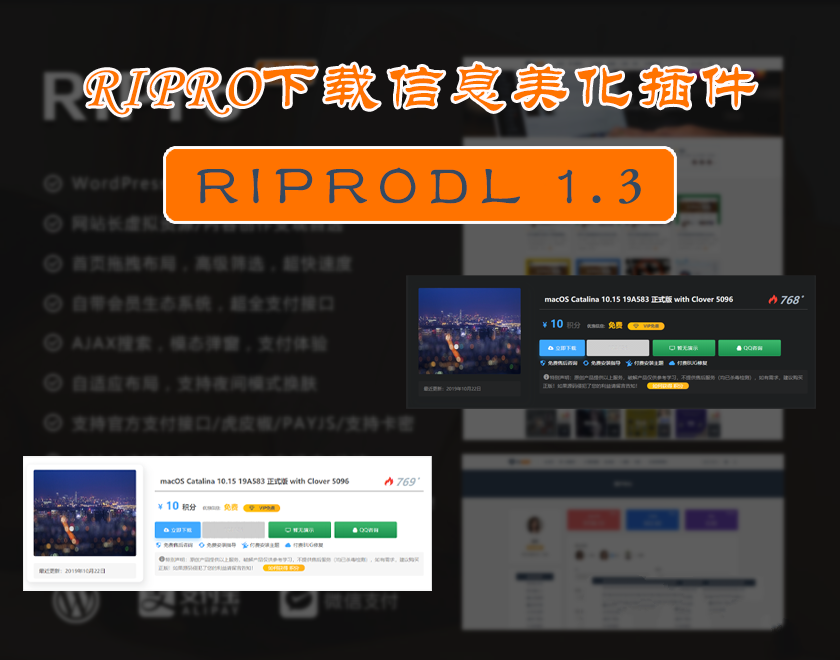 WordPress ripro dl文章頁付費下載插件V1美化版本