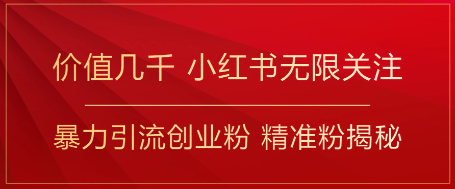 價值幾千 小紅書無限關注 暴力引流創業粉 精準粉揭祕