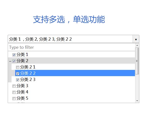 jQuery樹形下拉框菜單選擇插件