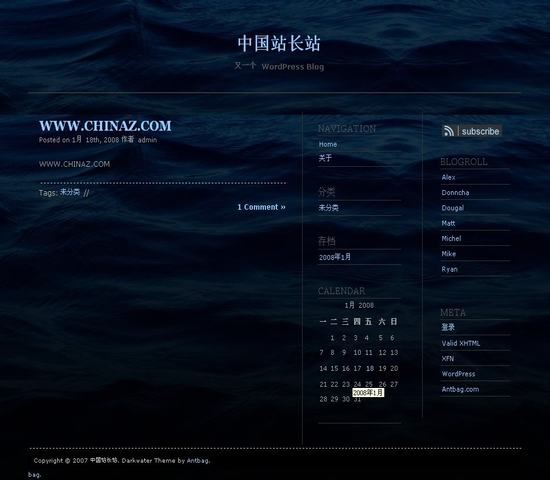 WordPress Darkwater模板__