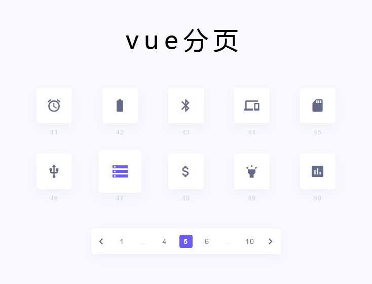 vue圖標列表分頁實例