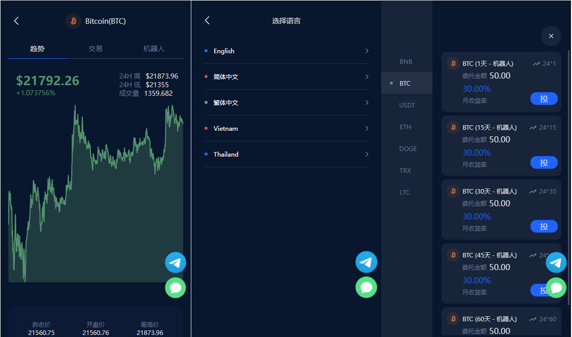 收益理財BTC虛擬幣質押定期存幣系統源碼/加密貨幣機器人量化交易系統/5國語言/內附搭建教程插圖5