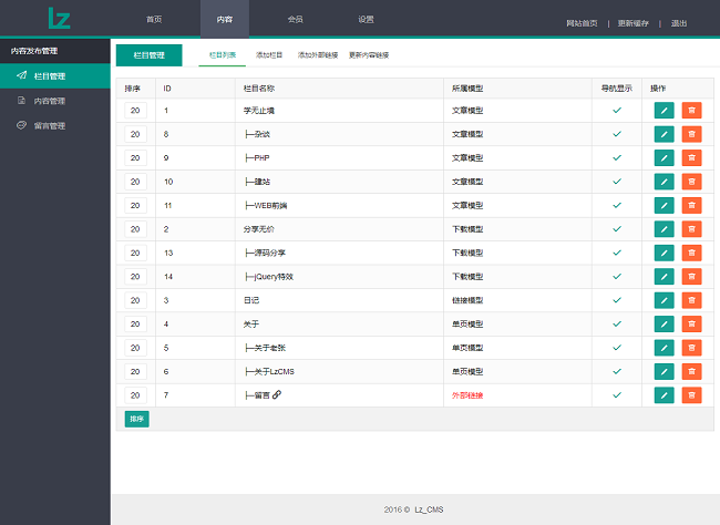 LzCMS-博客版 v1.1.5