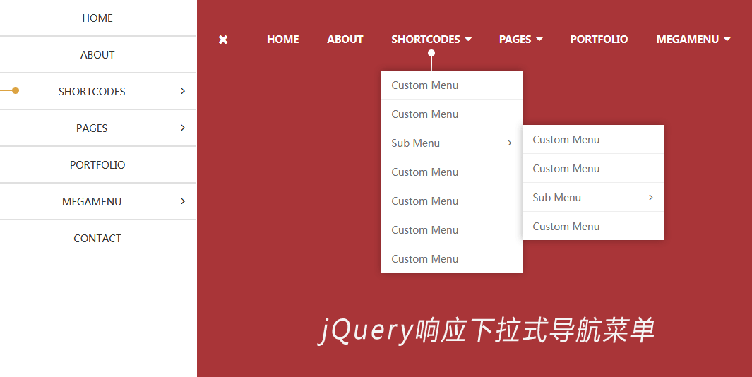 jQuery bootstrap響應式的多級下拉導航菜單代碼