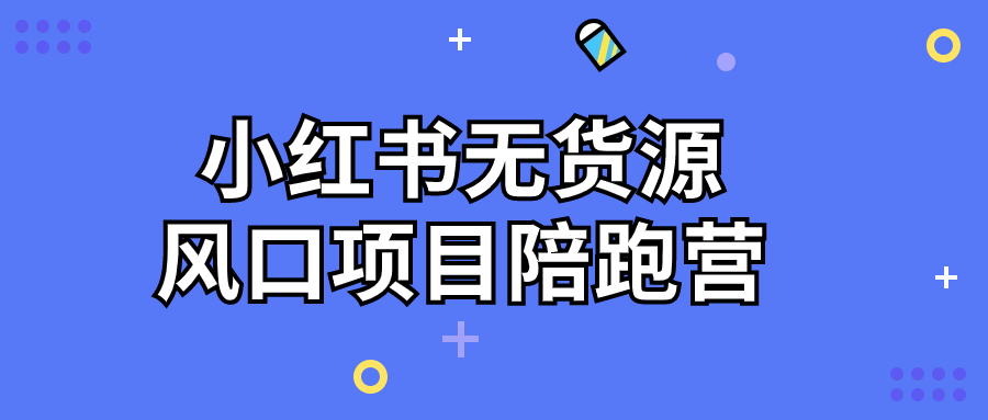 新媒體小紅書運營教程：小紅書無貨源風口項目陪跑營