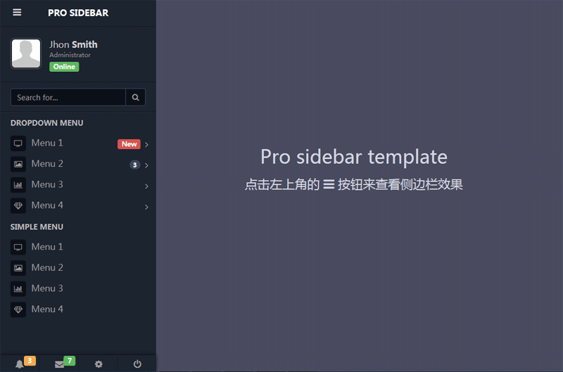 jquery基於Bootstrap隱藏側邊欄菜單代碼