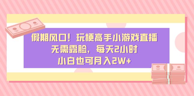 玩梗高手小遊戲直播無需露臉每天2小時小白也可月入2W+