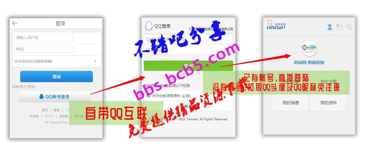 [手機版]快速QQ登錄 1.2|dz3.4論壇QQ登陸手機版