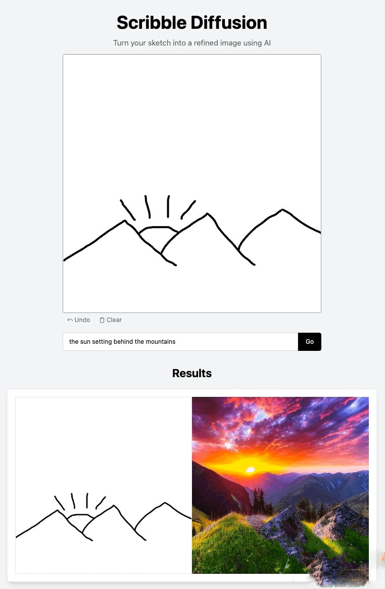 Scribble Diffusion 開源塗鴉 AI 繪畫草圖變成精緻圖像源碼