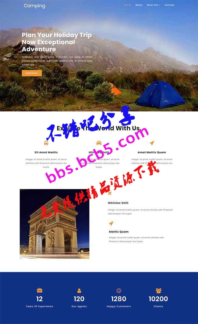 HTML5假日旅行景點介紹網站模板免費下載