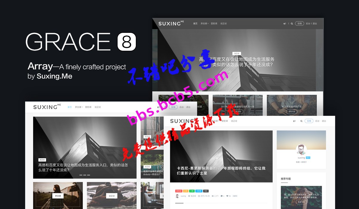 甦醒 Grace V8.0 WordPress主題破解版源碼，自適應多終端適配自媒體極客主題