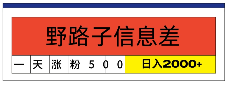 最新《1000個野路子信息差》新玩法文字視頻單個作品暴粉5000+