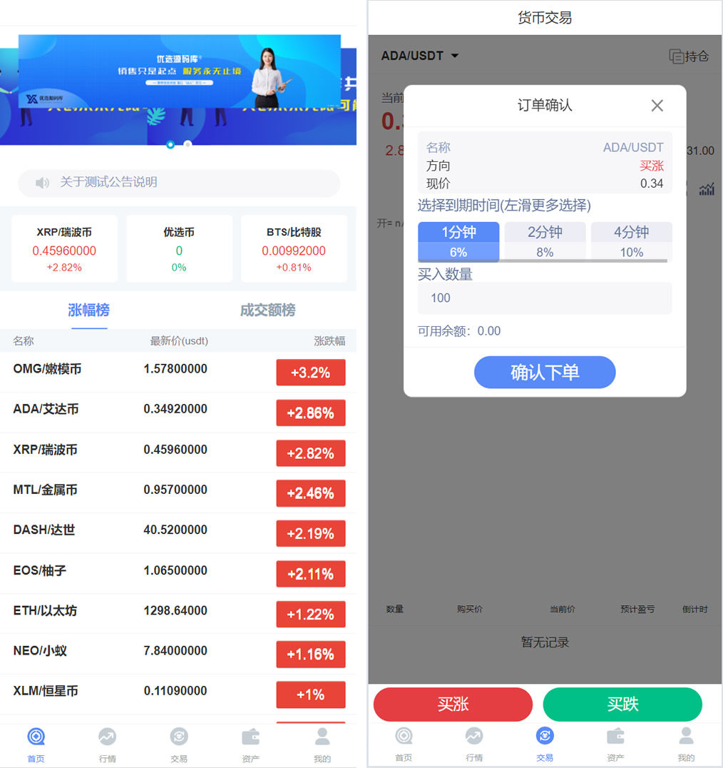 微交所fastadmin框架雙語言外匯系統/微盤系統仿交易所/USDT支付