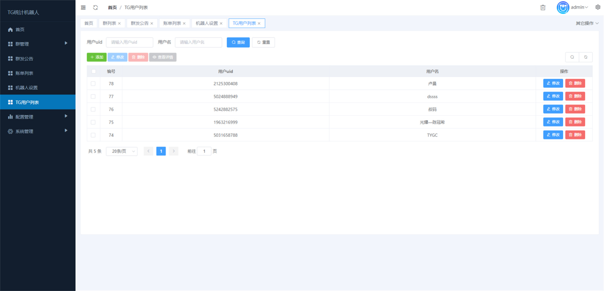 Telegram統計機器人源碼/TG記賬羣發機器源碼人/TG自動記賬全開源版本插圖5