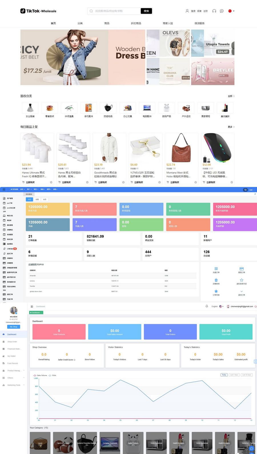 全開源TikTok跨境商城源碼/TikTok內嵌商城+搭建教程/前端uniapp+後端