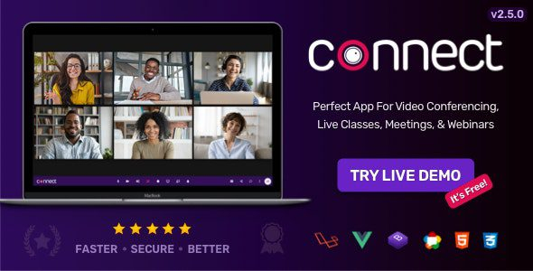 Connect 2.5.0網絡視頻會議、在線會議、直播平臺和網課平臺、白板、在線聊天即時通訊