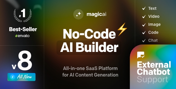 MagicAI v8.9 - OpenAI 內容、文本、圖像、視頻、聊天、語音和代碼生成器