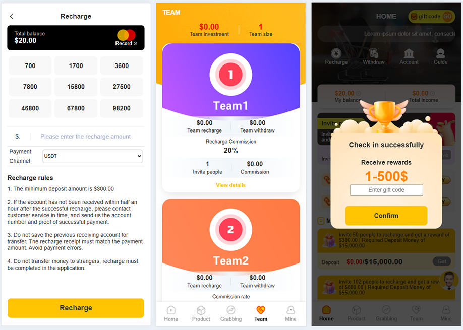 海外禮品卡投資理財系統源碼/任務理財邀請返利系統插圖1