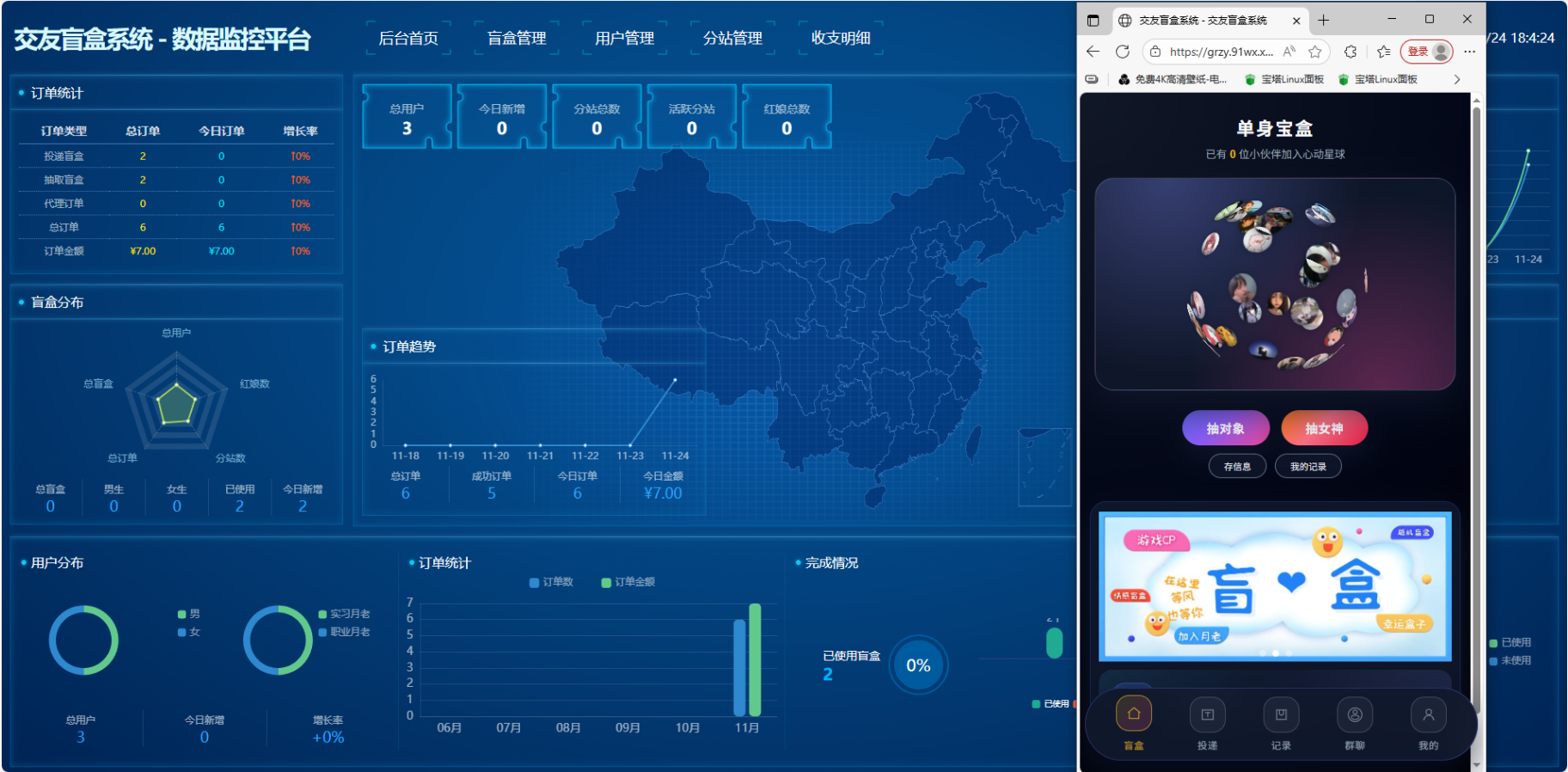 最新二開的交友盲盒系統源碼