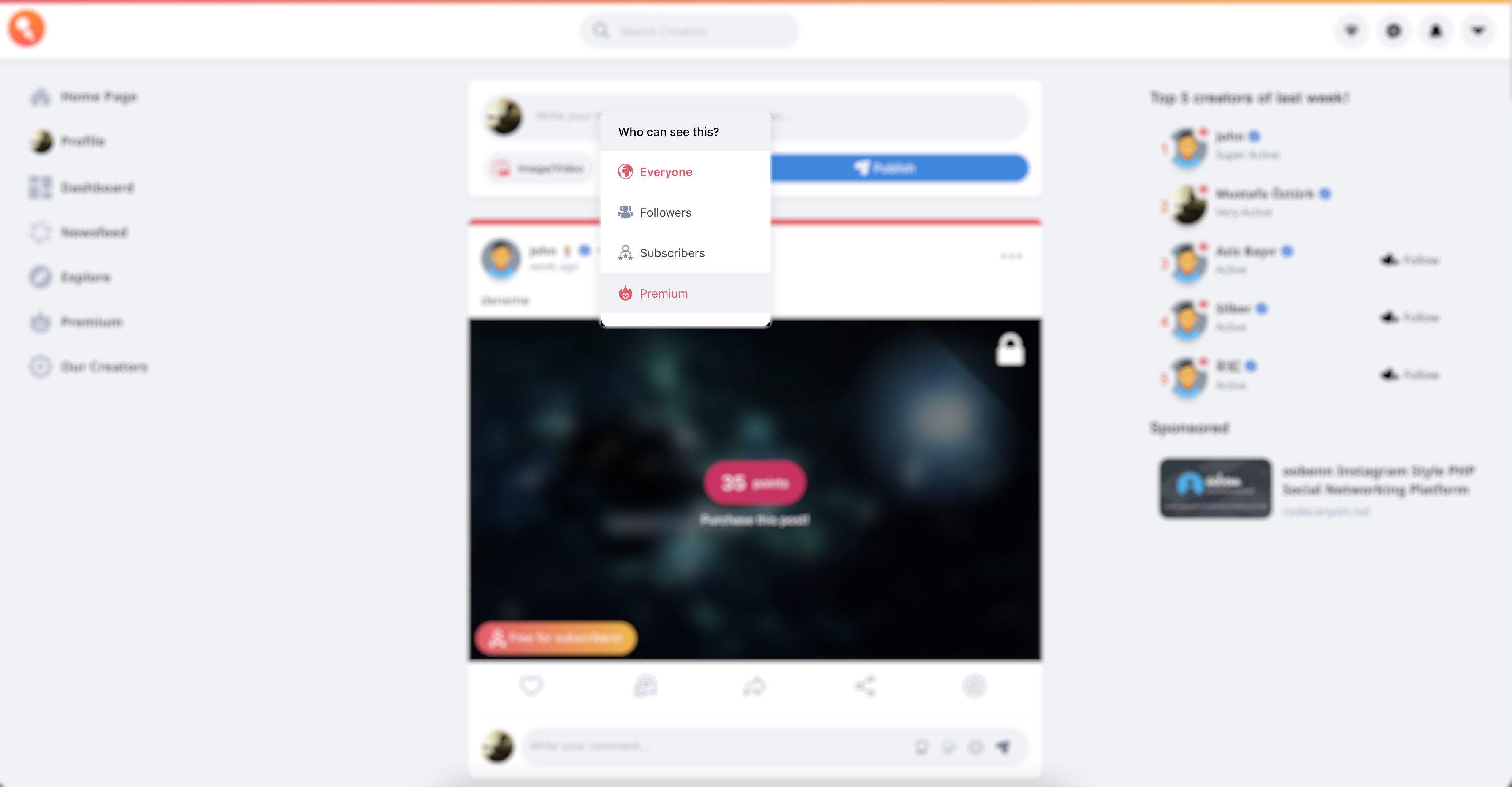 Dizzy社交平臺源碼開心版下載:內容創作者變現系統,支持訂閱、付費內容與直播功能插圖 Dizzy社交平臺源碼開心版下載:內容創作者變現系統,支持訂閱、付費內容與直播功能插圖