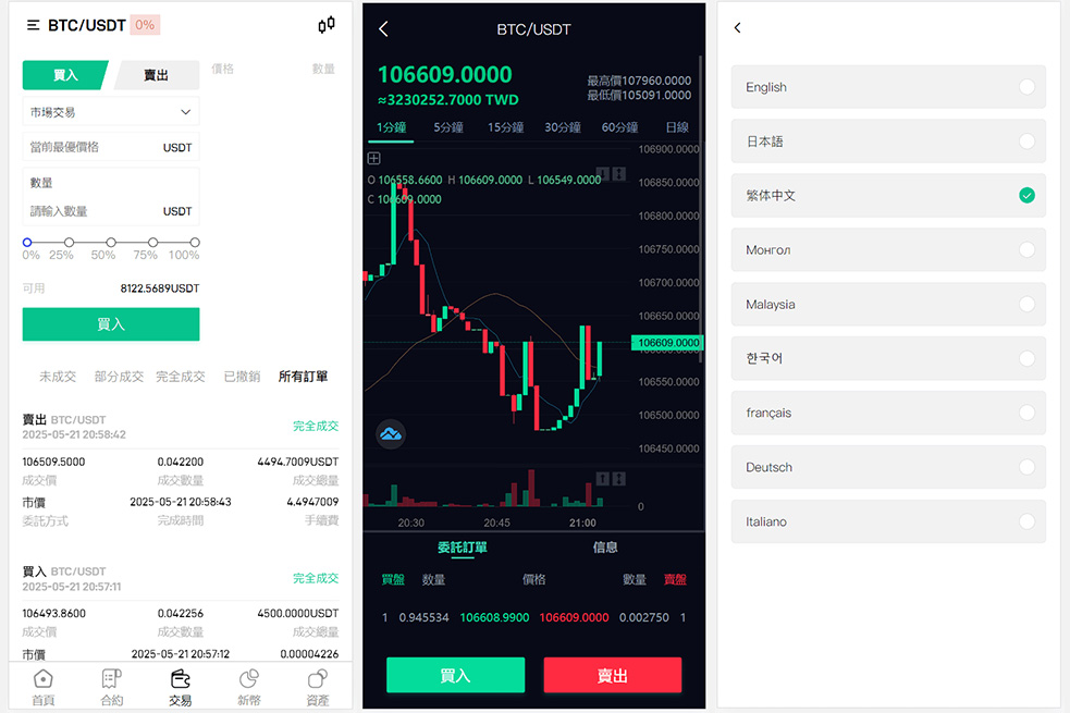 九國語言多功能數字貨幣交易所繫統源碼（秒合約 / 幣幣交易 / C2C / 質押理財完整版）插圖2